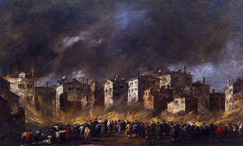 Francesco Guardi Fire in the San Marcuola Oil Depot china oil painting image